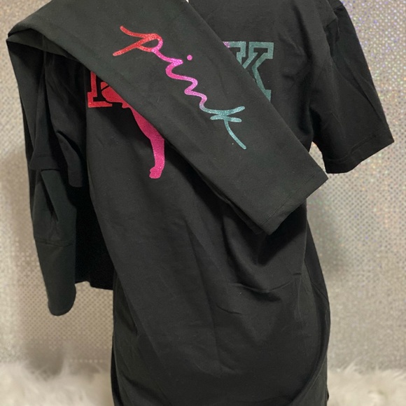 🌈 New Victoria Secret Rainbow Glitter Gradient Tee & Legging Set 🌈 Sold Out - Picture 8 of 16